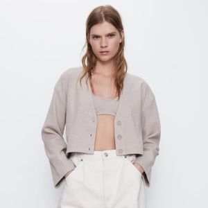 Set of soft touch cardigan and soft feel top